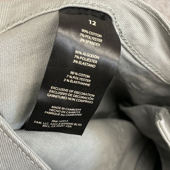 NWOT Banana Republic Women's 12 Gray Slim Fit Pants Cotton Blend Front Pockets - Picture 6 of 8